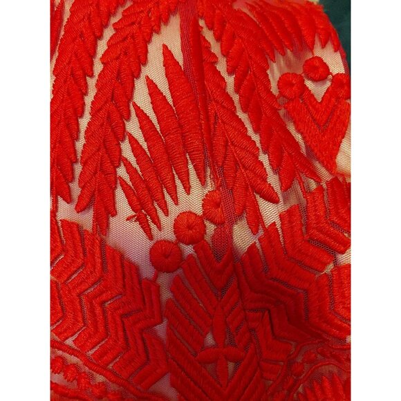 Bardot Alice Embroidered Lace Sheath Dress Sleeveless Holiday Red 10 - Picture 13 of 13